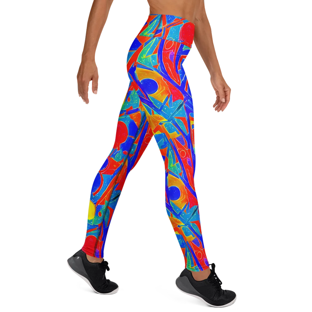 Atomic Confetti on Yoga Leggings — Right