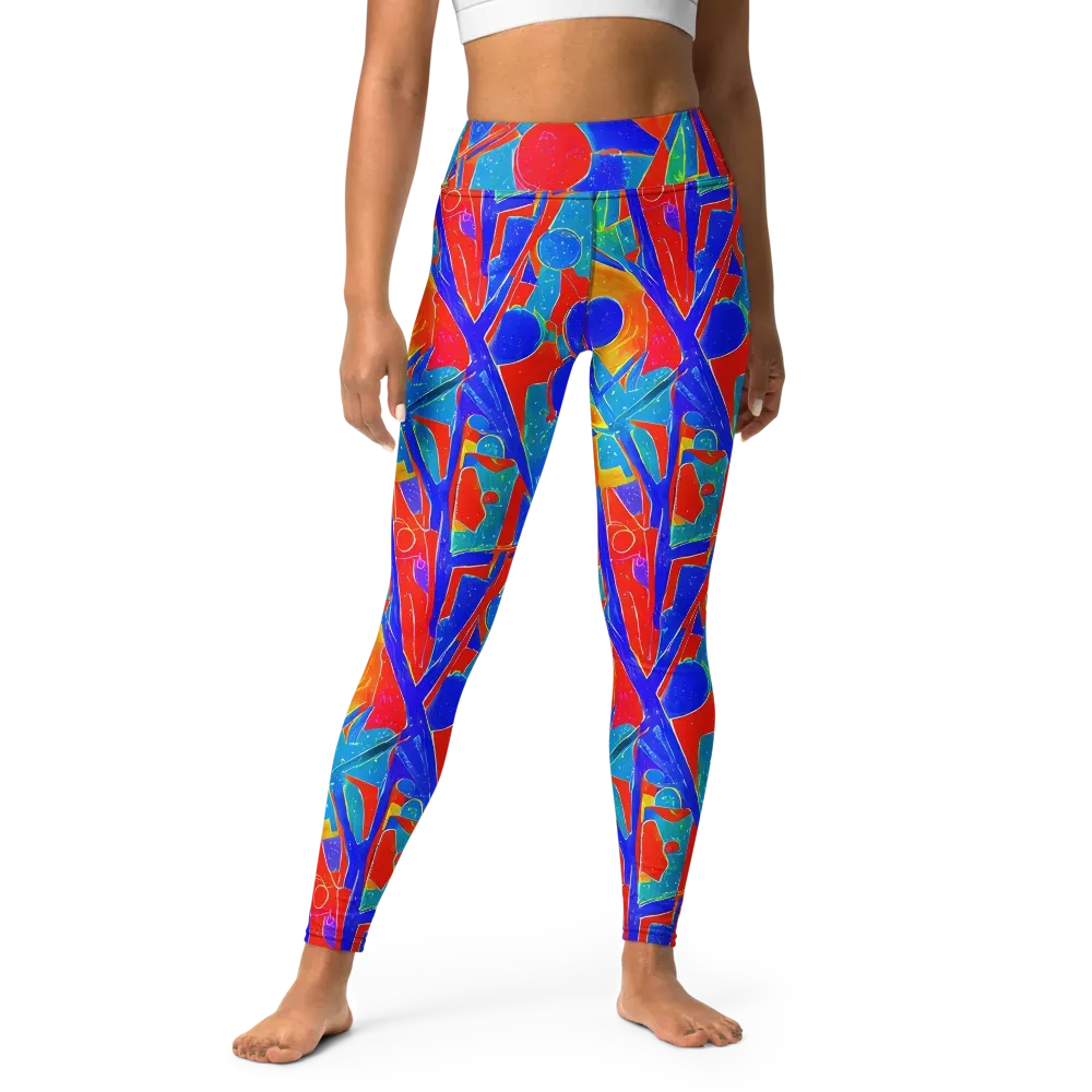 Atomic Confetti on Yoga Leggings — Front