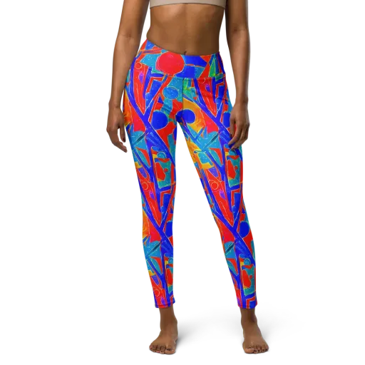 Atomic Confetti on a Yoga Leggings
