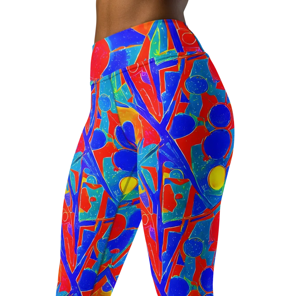 Atomic Confetti on Yoga Leggings — Left Front