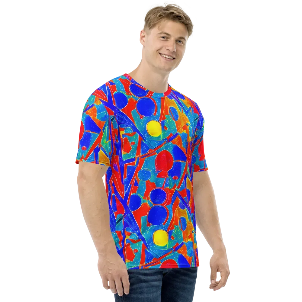 Atomic Confetti on Men's Crew Neck T-Shirt — Right