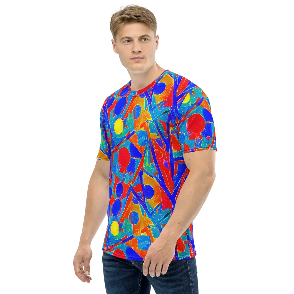 Atomic Confetti on Men's Crew Neck T-Shirt — Left