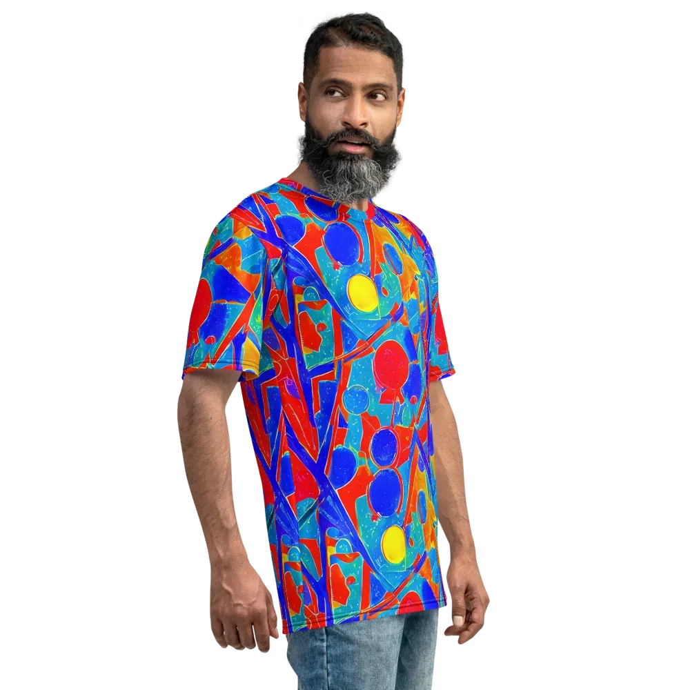 Atomic Confetti on Men's Crew Neck T-Shirt — Right