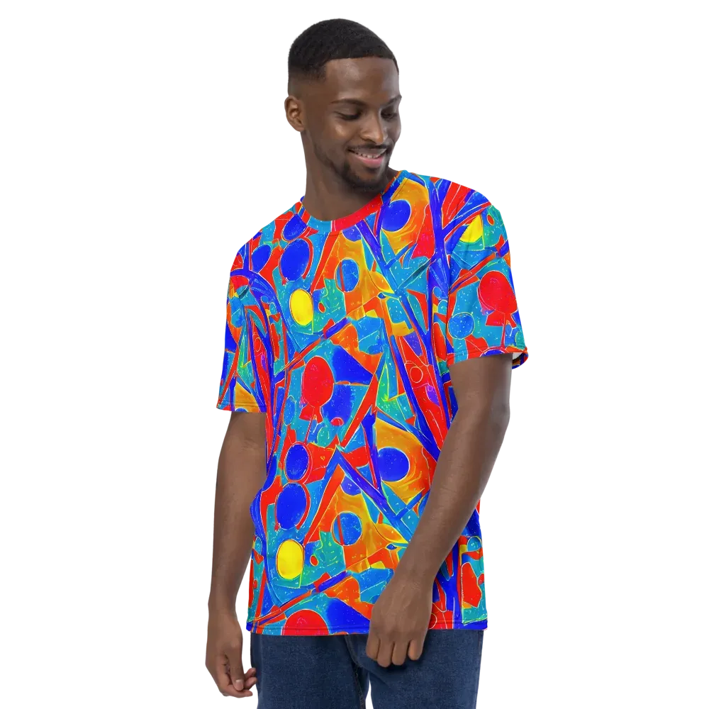 Atomic Confetti on Men's Crew Neck T-Shirt — Left