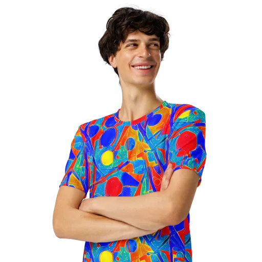 Atomic Confetti on a Men's Crew Neck T-Shirt