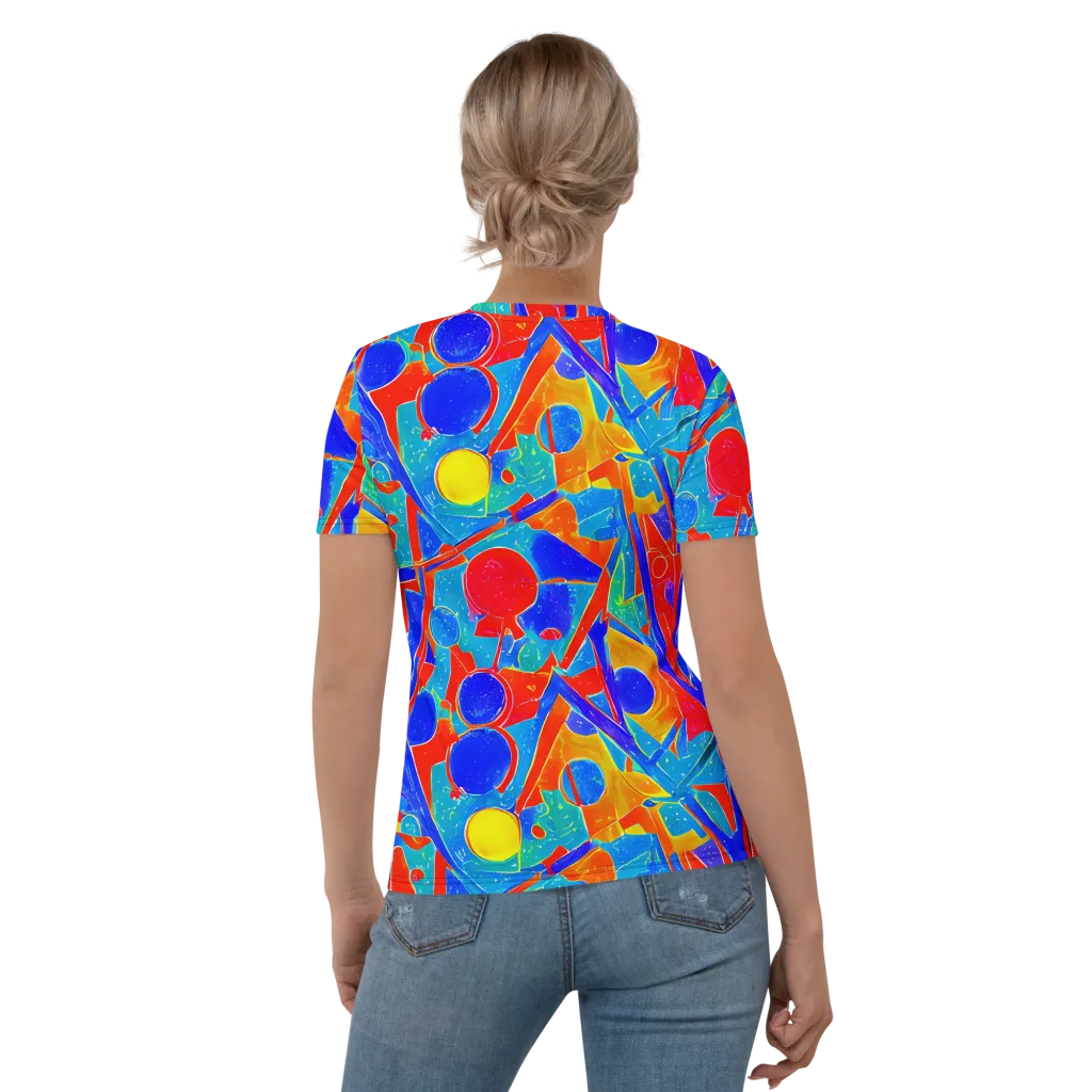 Atomic Confetti on Women's Crew Neck T-Shirt — Back