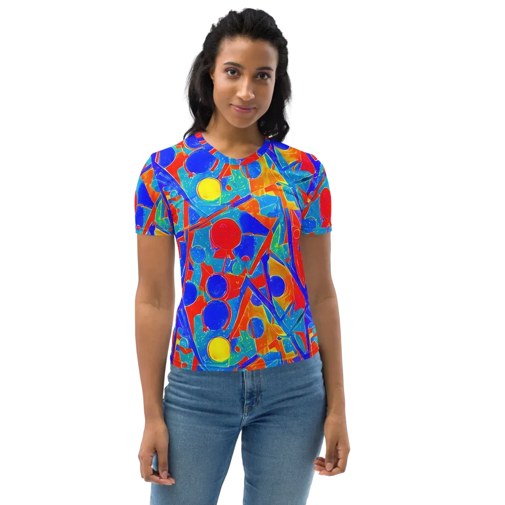 Atomic Confetti on Women's Crew Neck T-Shirt — Front