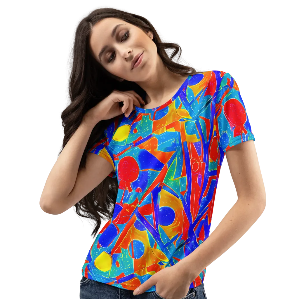 Atomic Confetti on Women's Crew Neck T-Shirt — Left Front