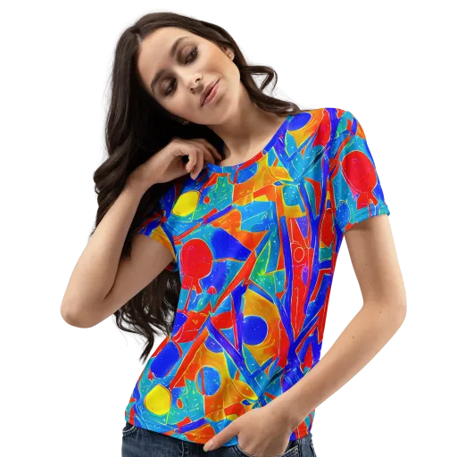 Atomic Confetti on a Women's Crew Neck T-Shirt