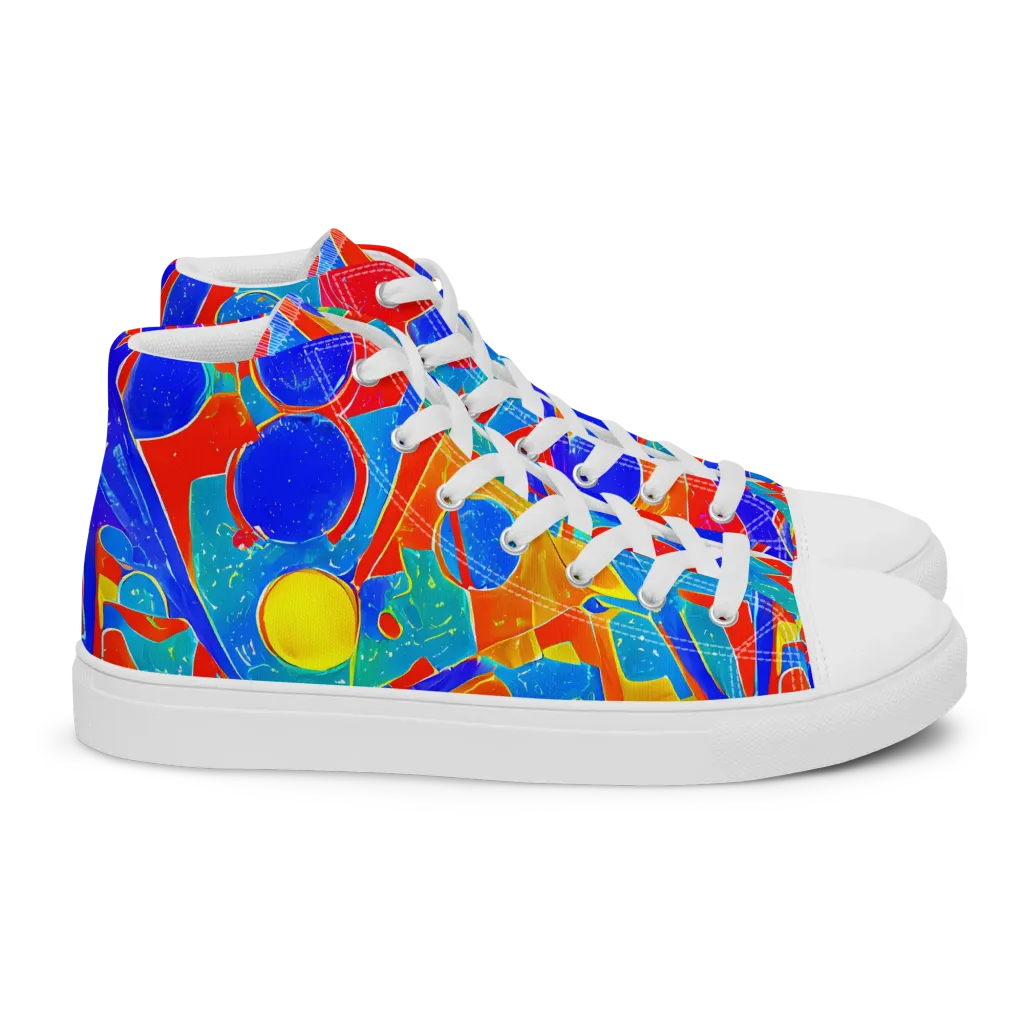 Atomic Confetti on Women's High Top Canvas Shoes — Right