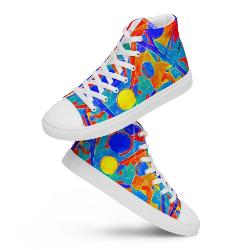 Atomic Confetti on a Women's High Top Canvas Shoes