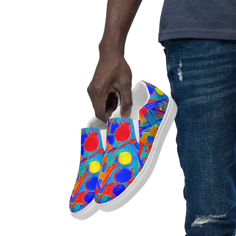 Atomic Confetti on Men's Slip-On Canvas Shoes — Left Front