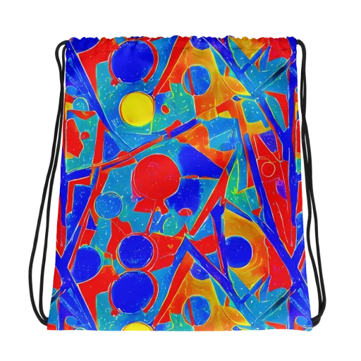 Atomic Confetti on a Drawstring Bag