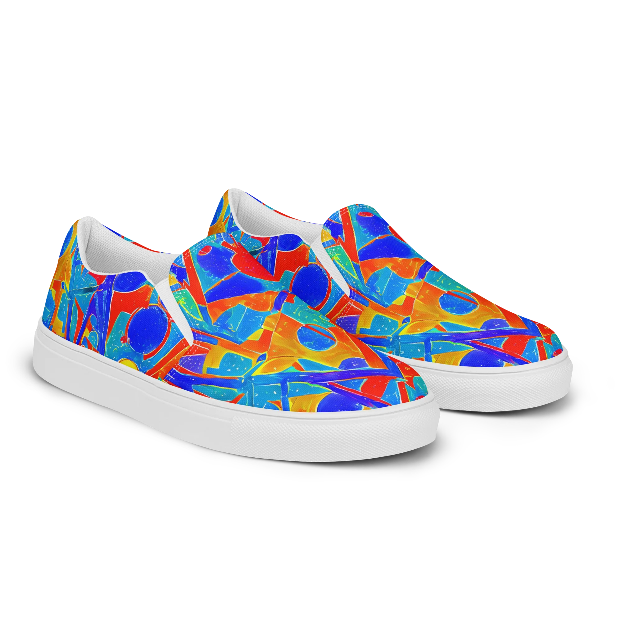 Atomic Confetti on Women's Slip-On Canvas Shoes — Right Front