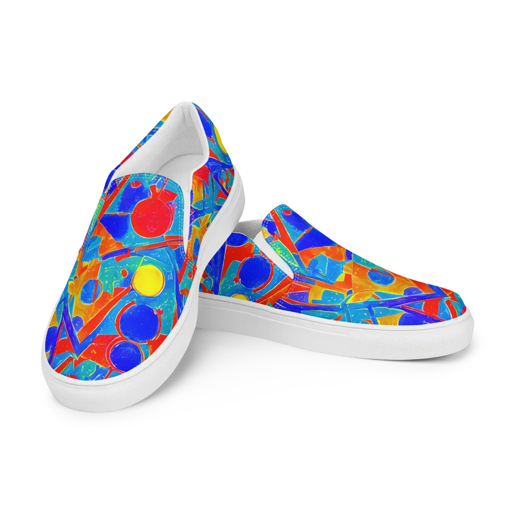 Atomic Confetti on Women's Slip-On Canvas Shoes — Left Front