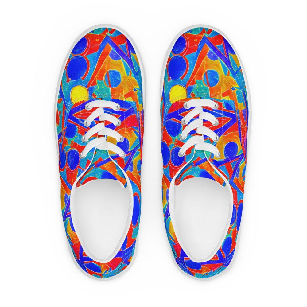 Atomic Confetti on Men's Lace-Up Canvas Shoes — Front