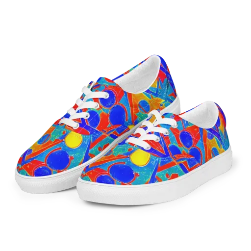 Atomic Confetti on a Men's Lace-Up Canvas Shoes