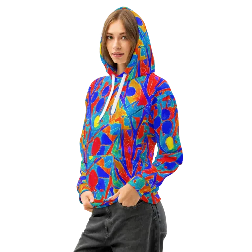 Atomic Confetti on a Cotton Hoodie