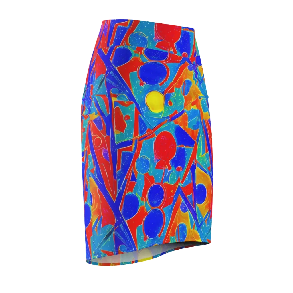Atomic Confetti on Pencil Skirt — Front Side