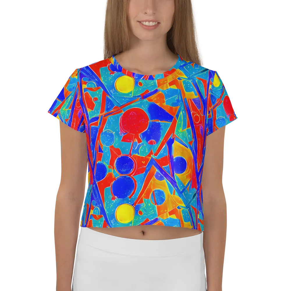 Atomic Confetti on Crop Tee — Front