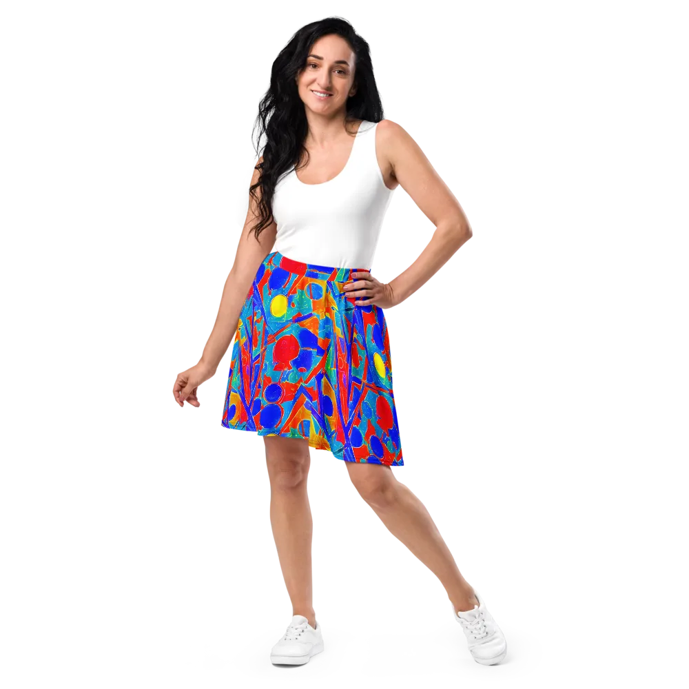 Atomic Confetti on Skater Skirt — Front