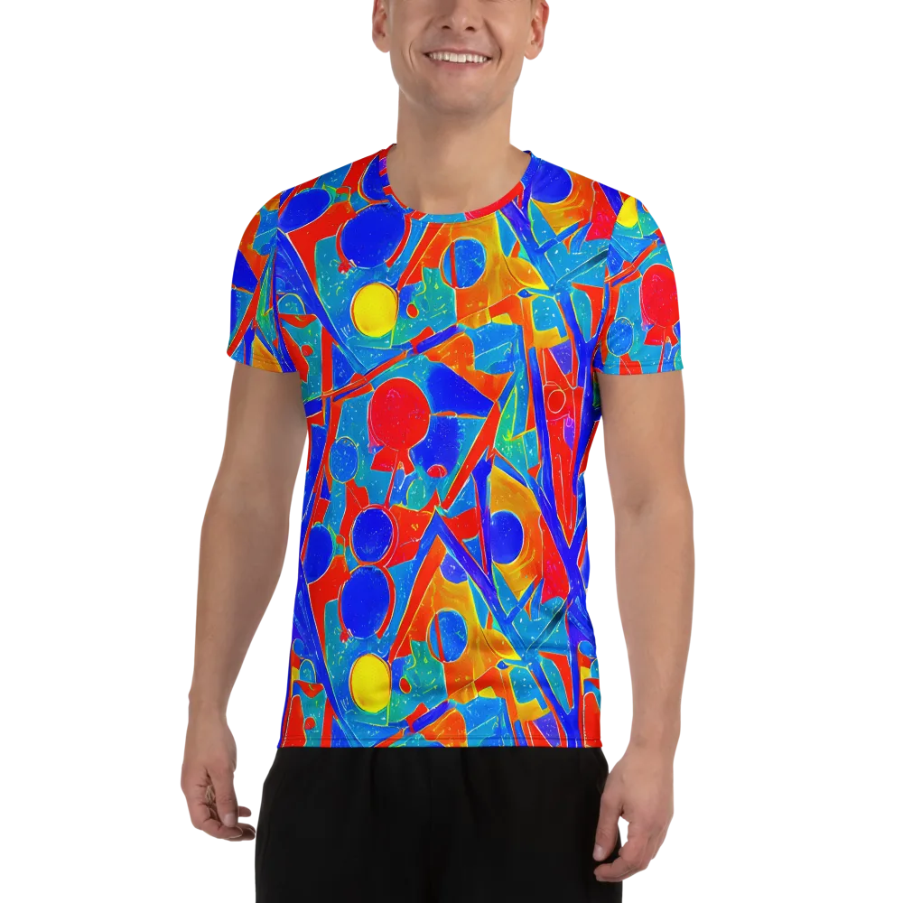 Atomic Confetti on Men's Athletic T-Shirt — Front