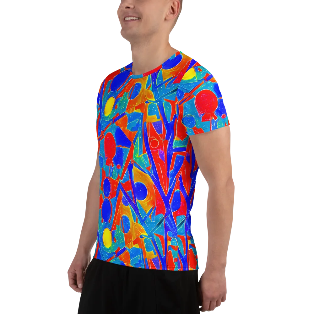 Atomic Confetti on Men's Athletic T-Shirt — Left