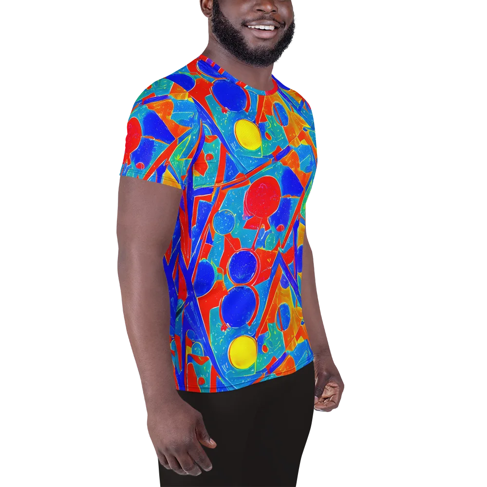 Atomic Confetti on Men's Athletic T-Shirt — Right