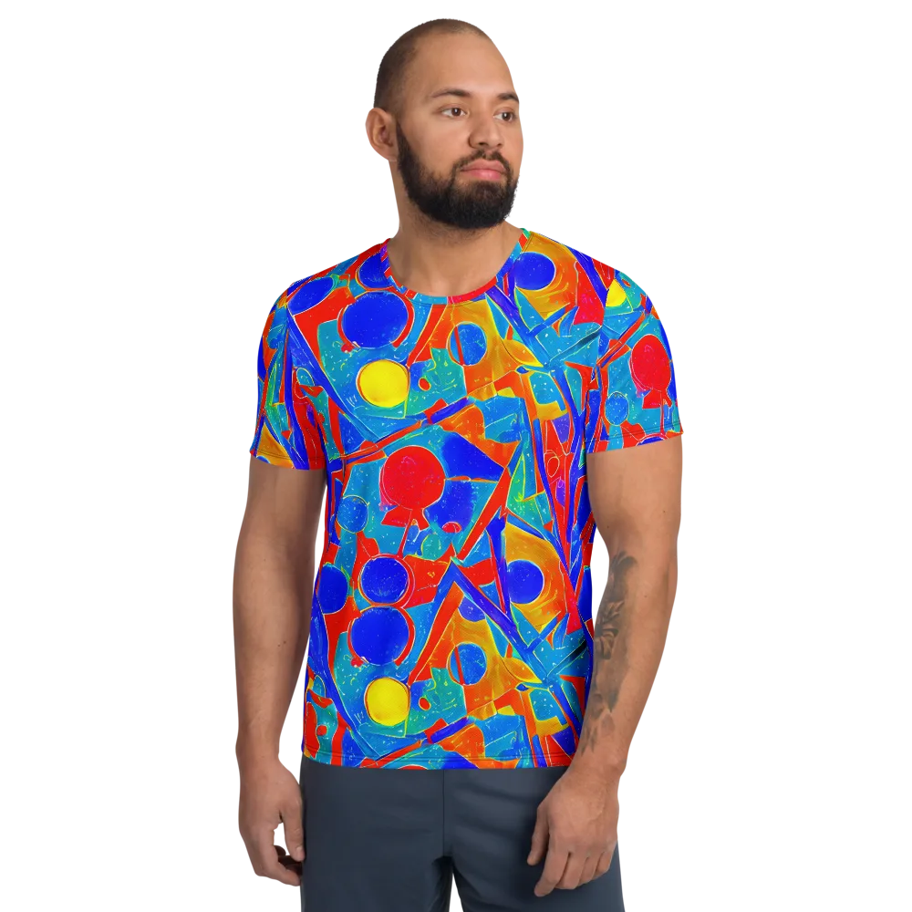 Atomic Confetti on Men's Athletic T-Shirt — Front