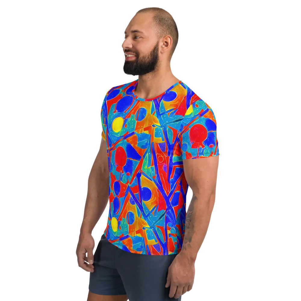 Atomic Confetti on Men's Athletic T-Shirt — Left