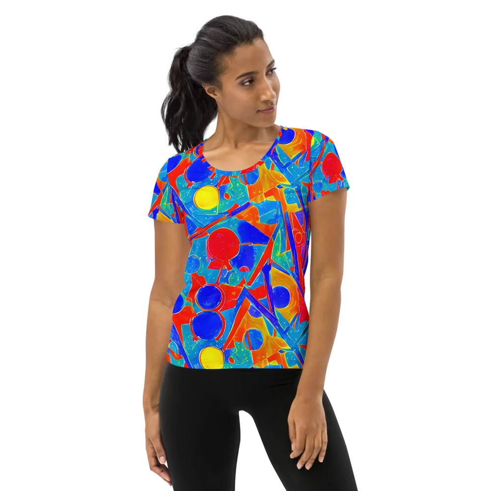 Atomic Confetti on Women's Athletic T-Shirt — Front