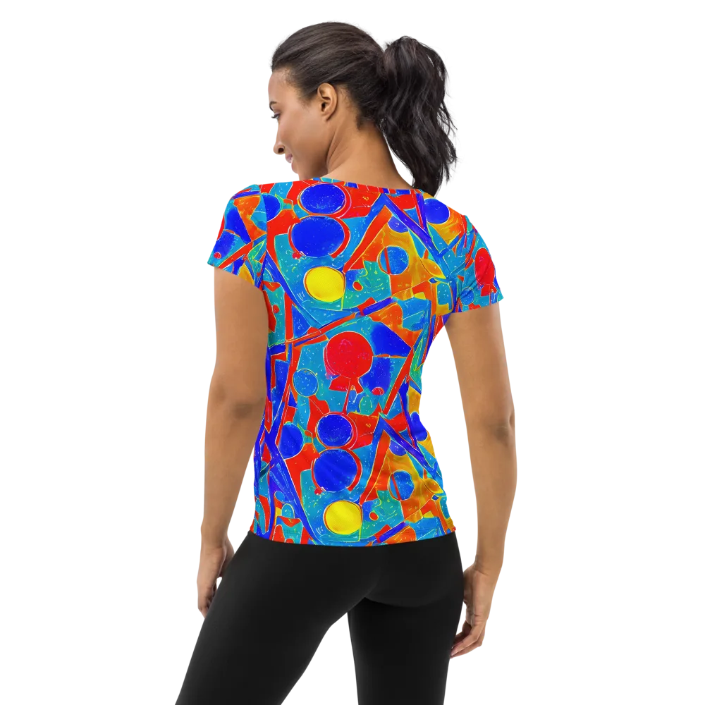 Atomic Confetti on Women's Athletic T-Shirt — Back