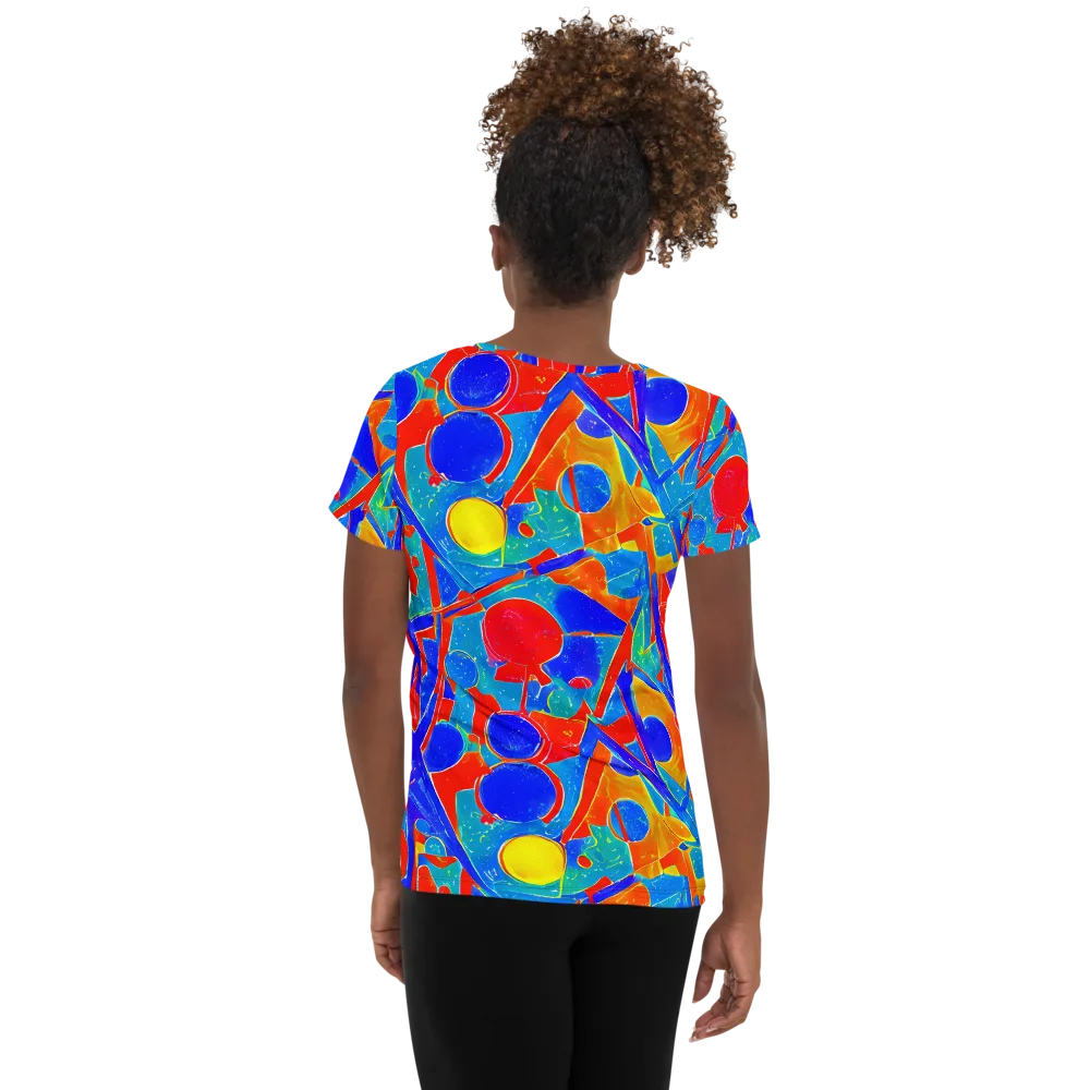 Atomic Confetti on Women's Athletic T-Shirt — Back