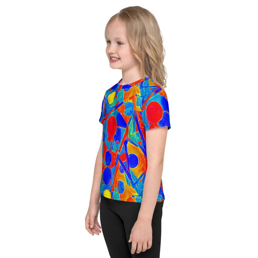 Atomic Confetti on Kids Crew Neck T-Shirt — Left