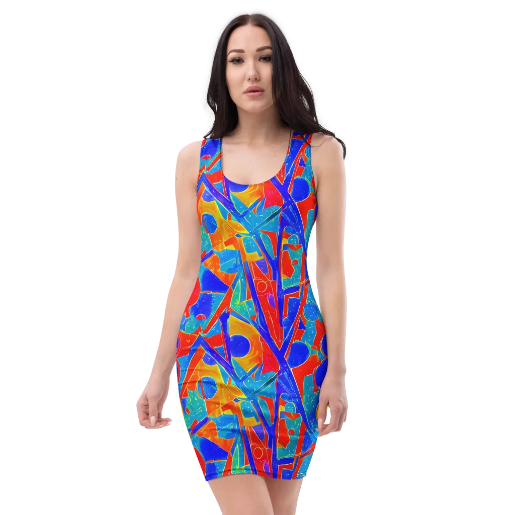 Atomic Confetti on Bodycon Dress — Front