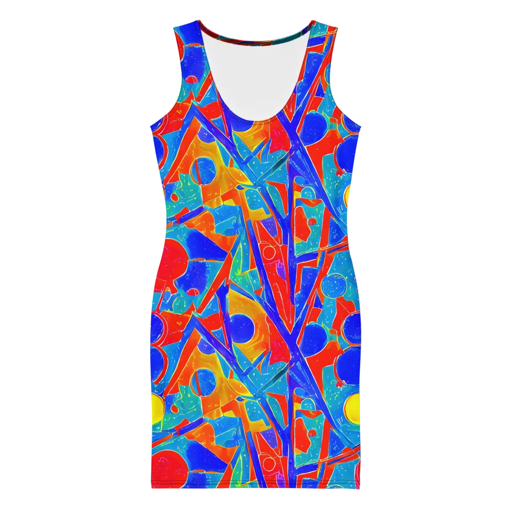 Atomic Confetti on Bodycon Dress — Front