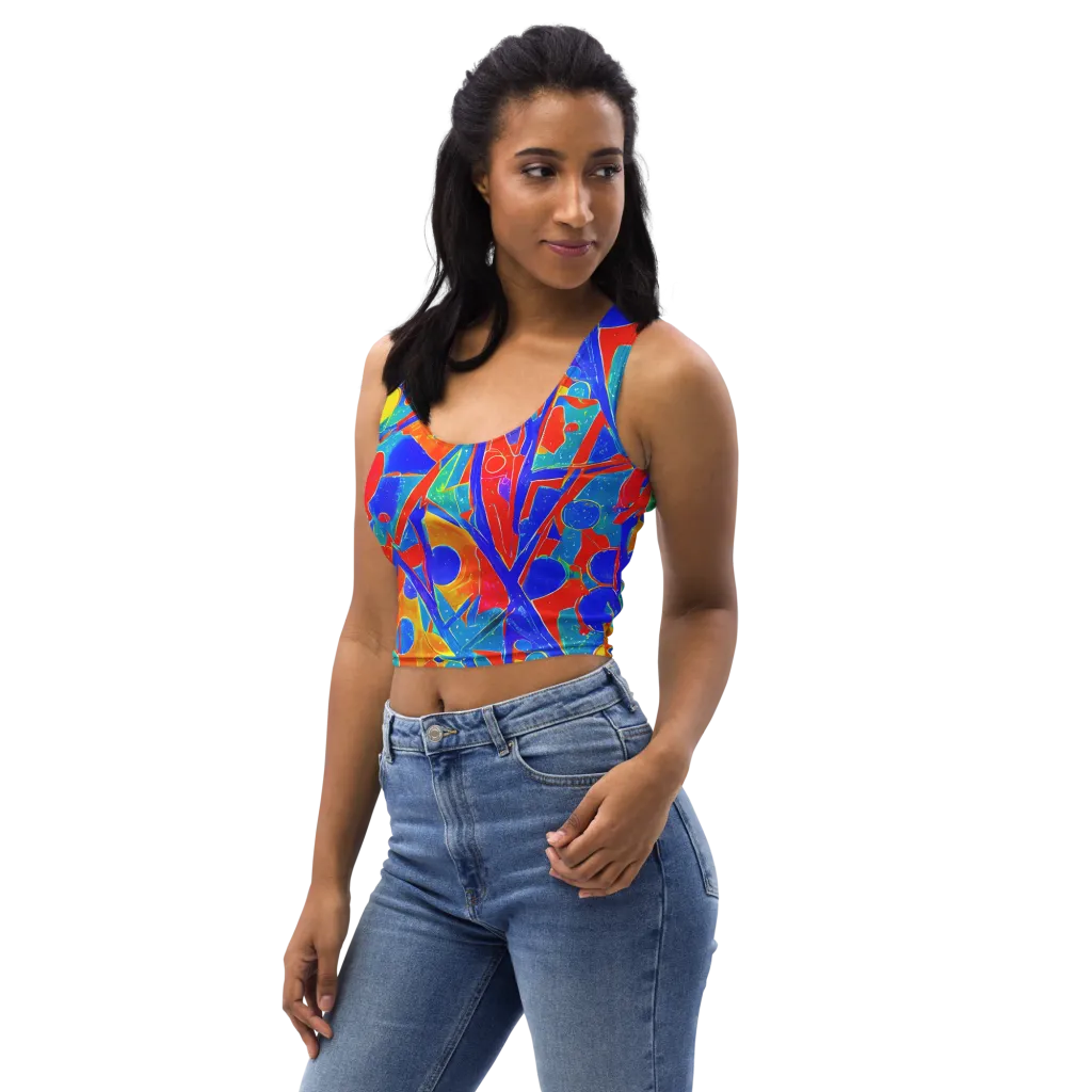 Atomic Confetti on Crop Top — Left Front