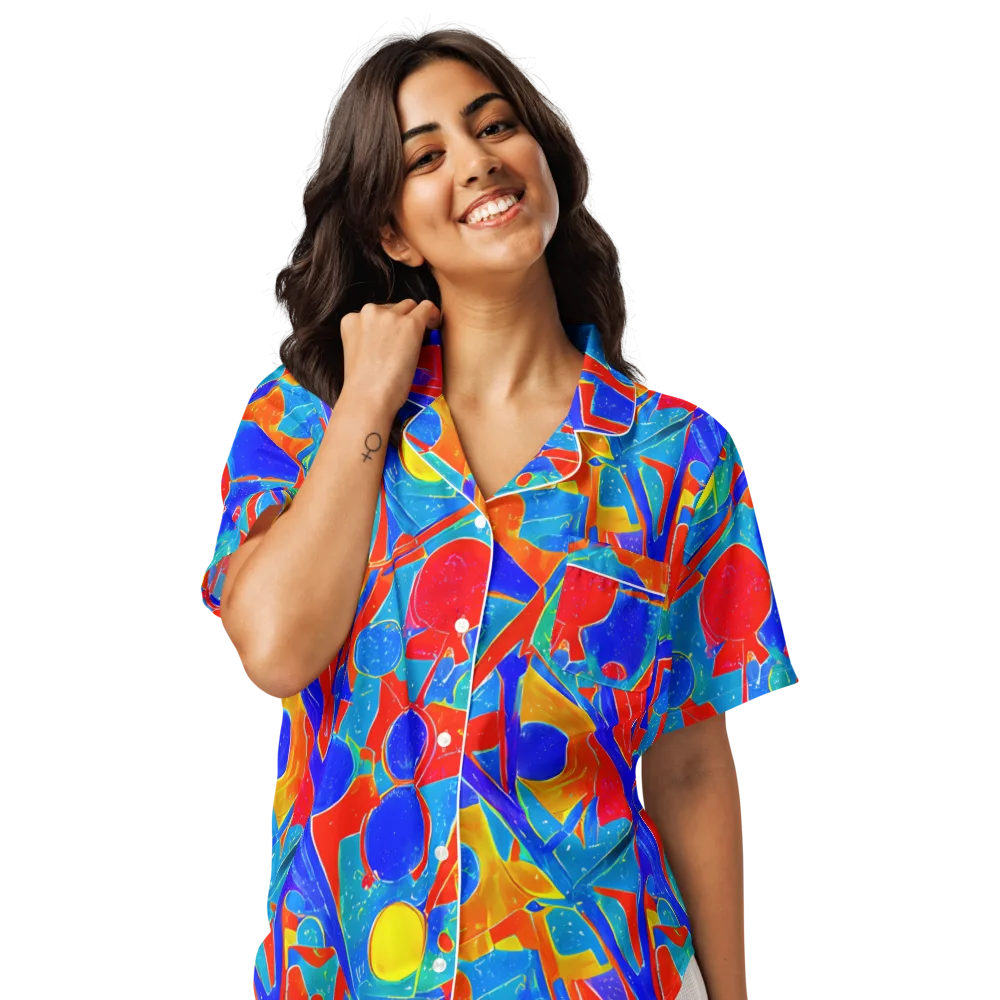 Atomic Confetti on Women's Short Sleeve Pajama Top — Front