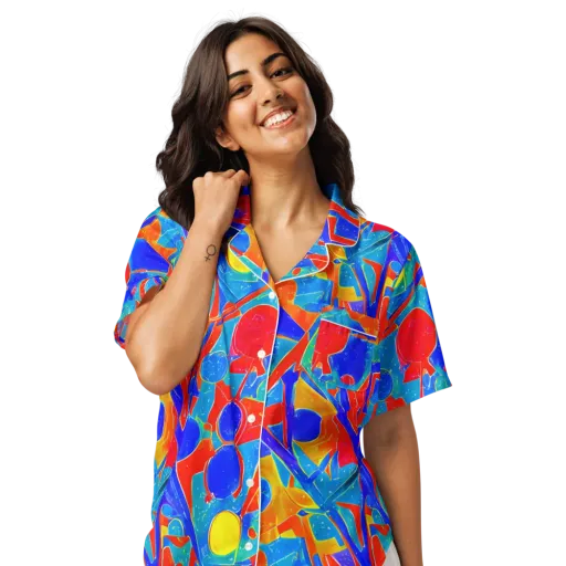 Atomic Confetti on a Women's Short Sleeve Pajama Top