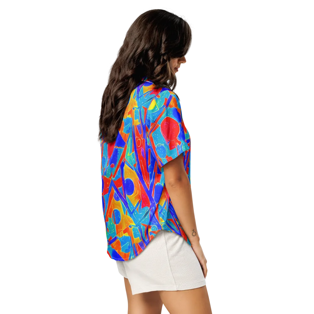 Atomic Confetti on Women's Short Sleeve Pajama Top — Right Back