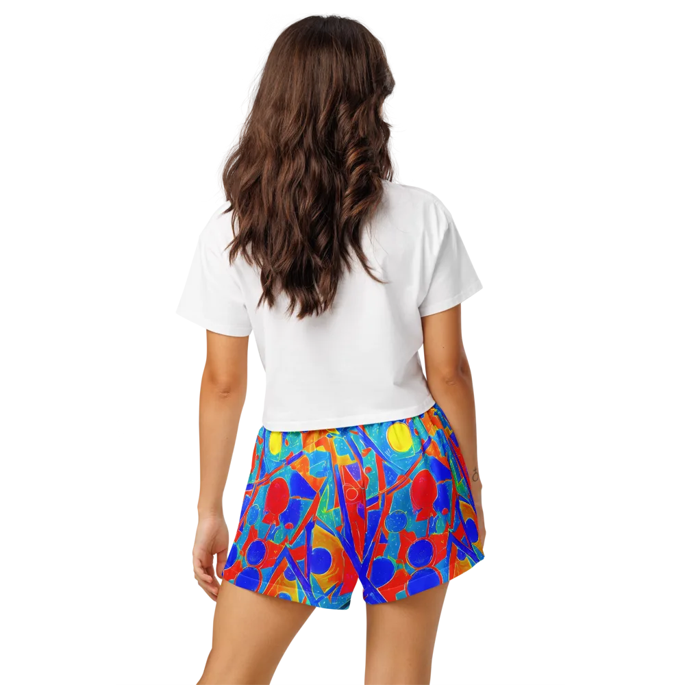 Atomic Confetti on Women's Pajama Shorts — Back