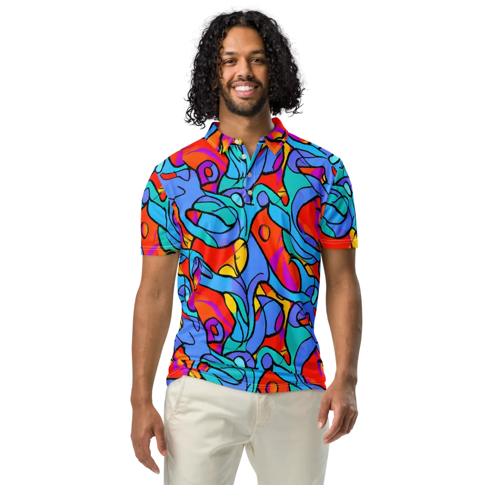 Prism Botanica on Men's Slim Fit Polo Shirt — Front
