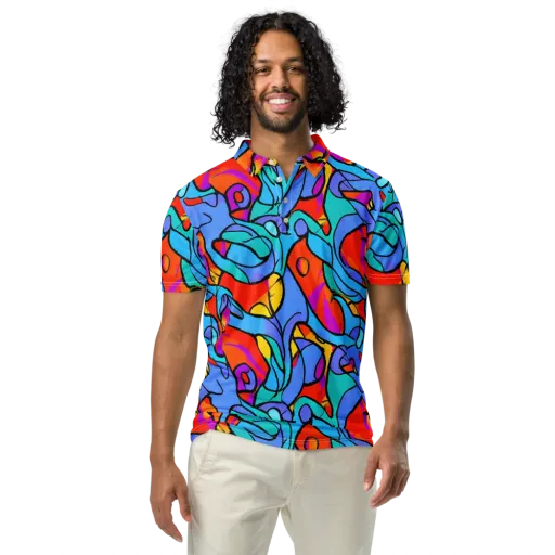 Prism Botanica on a Men's Slim Fit Polo Shirt