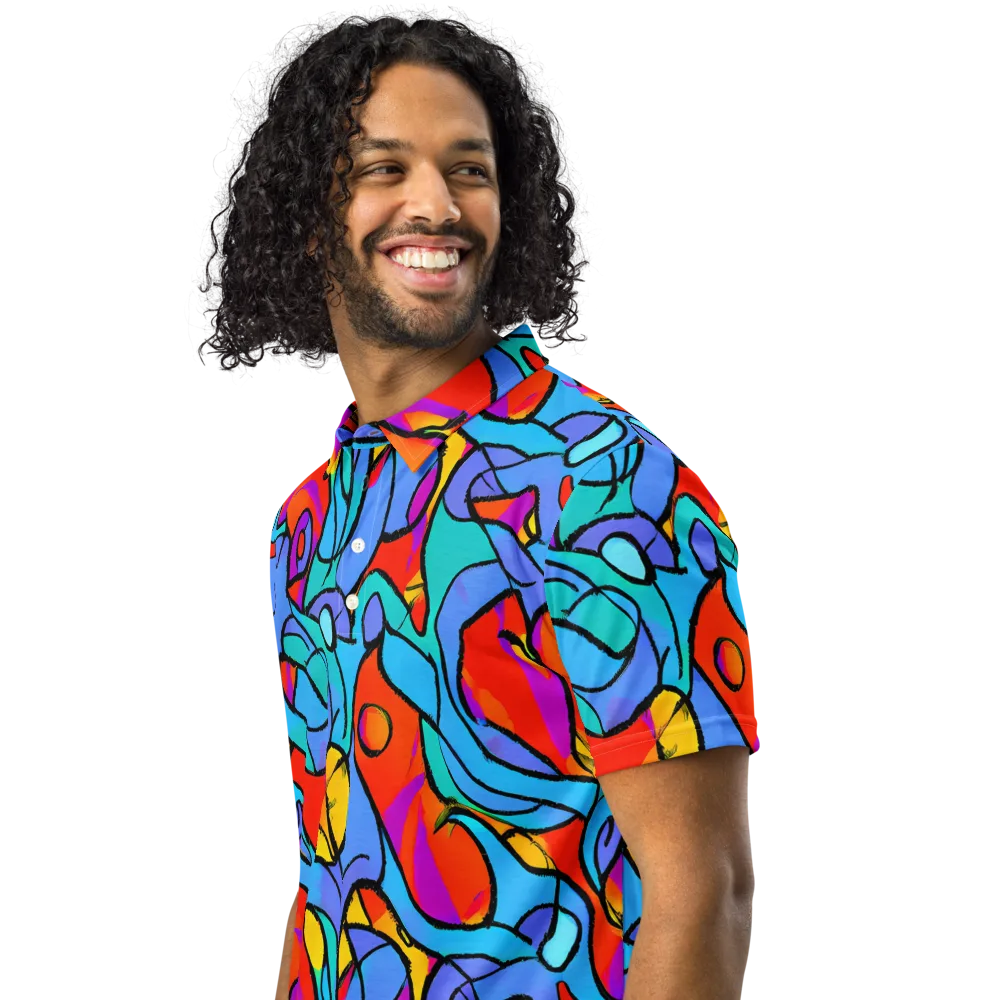 Prism Botanica on Men's Slim Fit Polo Shirt — Left Front