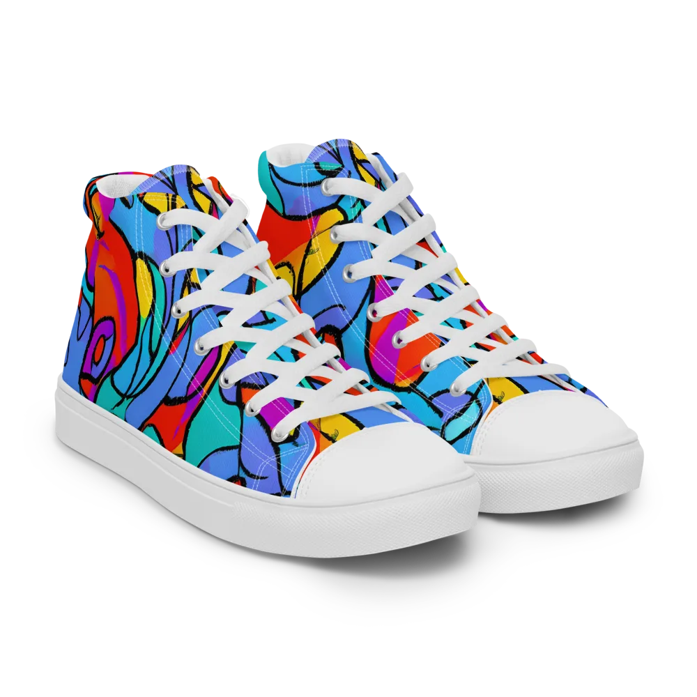Prism Botanica on Men's High Top Canvas Shoes — Right Front
