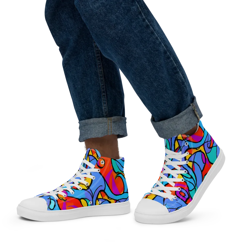 Prism Botanica on Men's High Top Canvas Shoes — Left