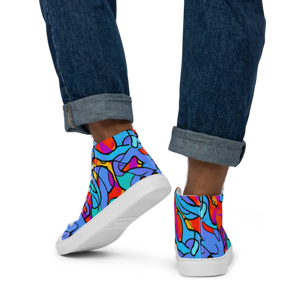 Prism Botanica on Men's High Top Canvas Shoes — Back