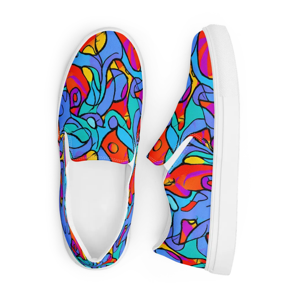 Prism Botanica on Men's Slip-On Canvas Shoes — Front