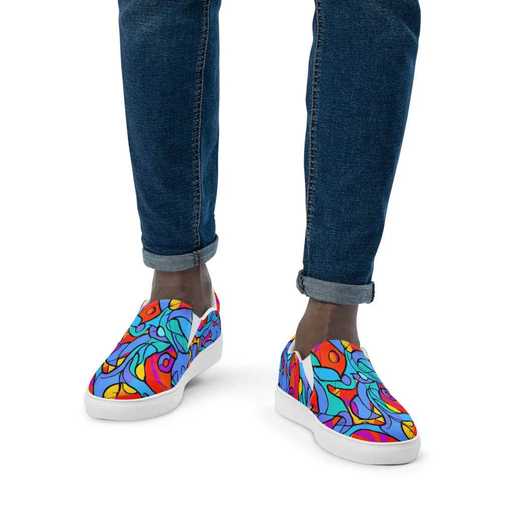 Prism Botanica on Men's Slip-On Canvas Shoes — Front