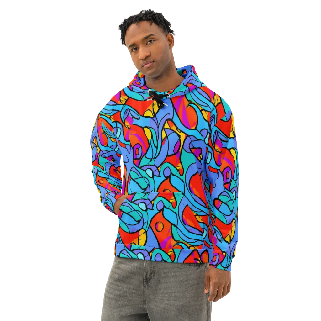 Prism Botanica on Cotton Hoodie — Left Front
